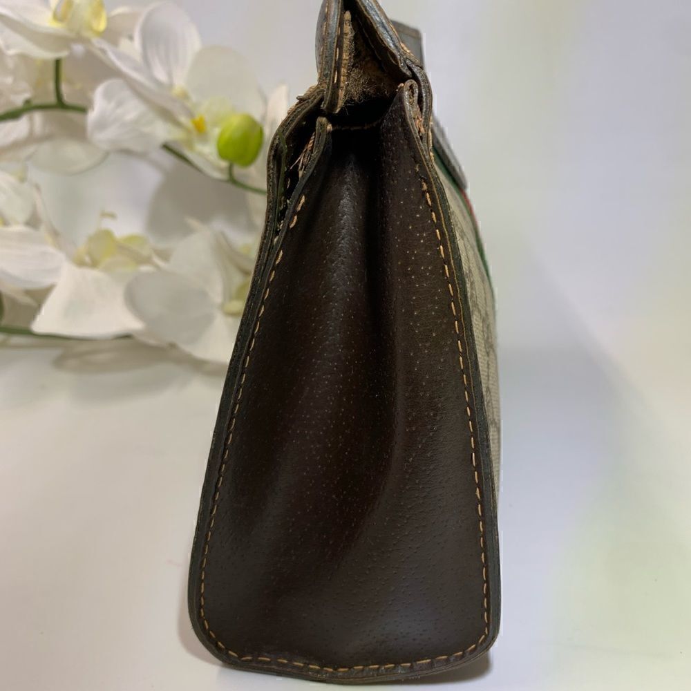 💥Authentic💥 GUCCI Web Sherry Line GG Logo Cosmetic Clutch - Picture 4 of 13